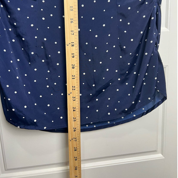 Pea In The Pod Maternity Navy Polka Dot Retro Sleeveless Shirt Half Size Medium - Picture 8 of 8